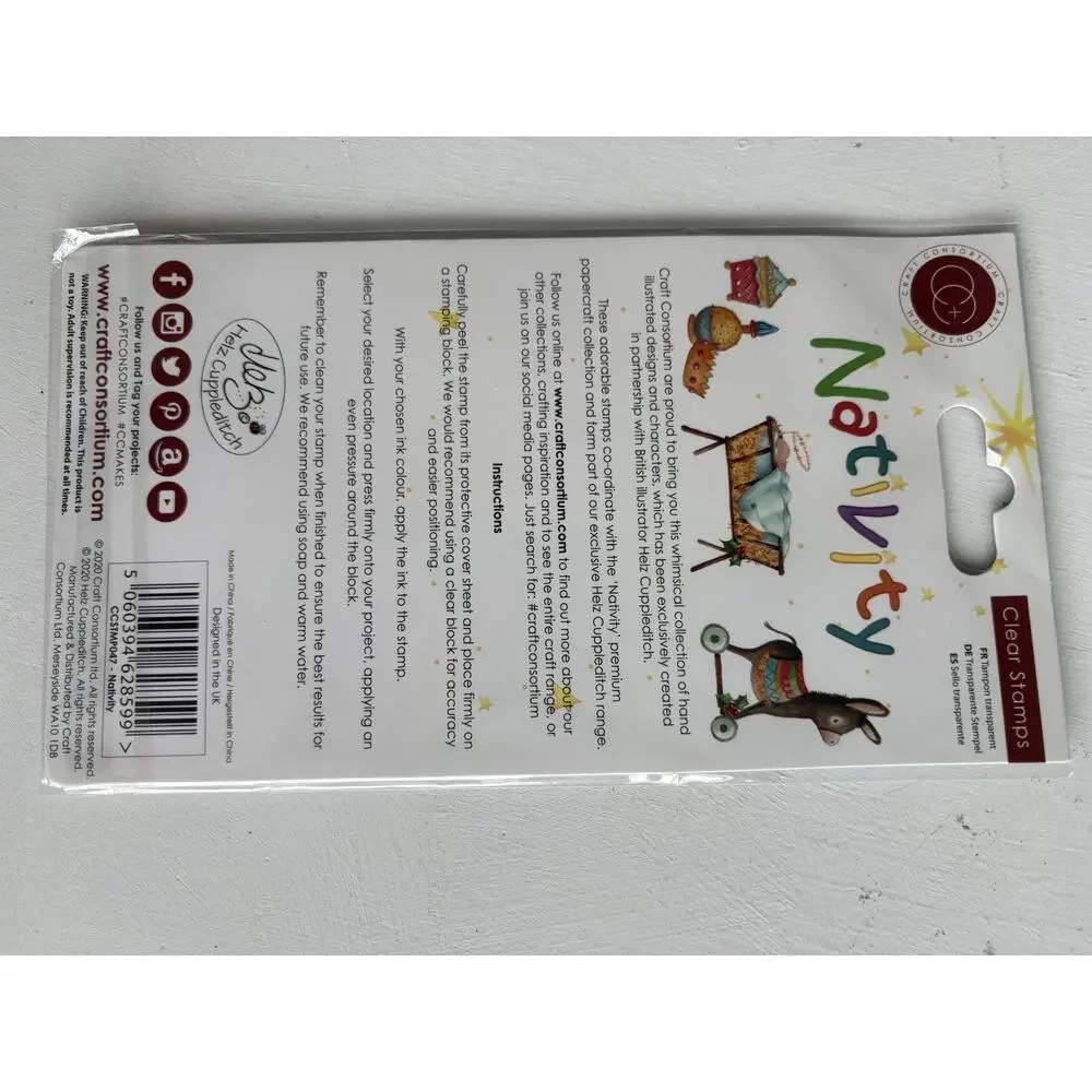 Manger CHRISTMAS Nativity Clear Rubber Stamp Set Craft Consortium CCSTMP047 New